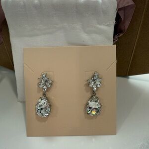 Elegant Silver Crystal Drop Earrings